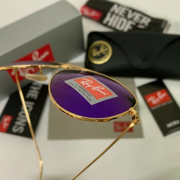 RayBan RB3025 AVIATOR Gold Frame Sunglasses 58mm - Picture 4 of 11